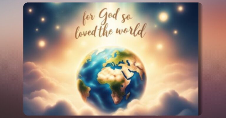 World image amount the clouds with the gospel inscriptioin.